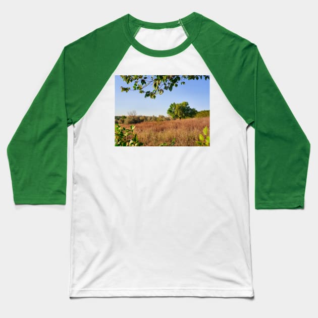 Autumn season landscape Baseball T-Shirt by psychoshadow